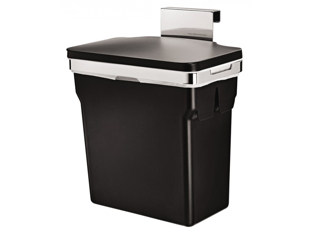 Additief Samuel provincie Simplehuman afvalbak In-Cabinet Bin 10 liter zwart chroom