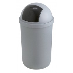 Afvalbak Push-Bulletbin Zilver Antraciet | 50 Liter