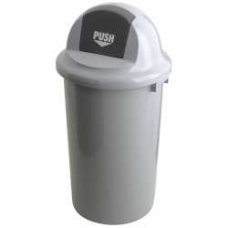 Kunststof afvalbak met kapdeksel 47 liter grijs