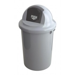 Kunststof afvalbak met klapdeksel 60 liter grijs