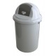 Kunststof afvalbak met kapdeksel 90 liter grijs