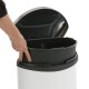 Eko pedaalemmer Shell Bin 6 liter wit, mat RVS