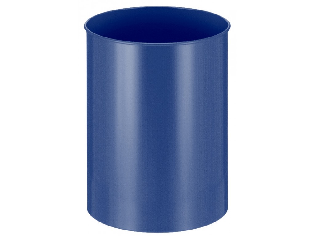 Metalen papierbak rond 30 liter blauw