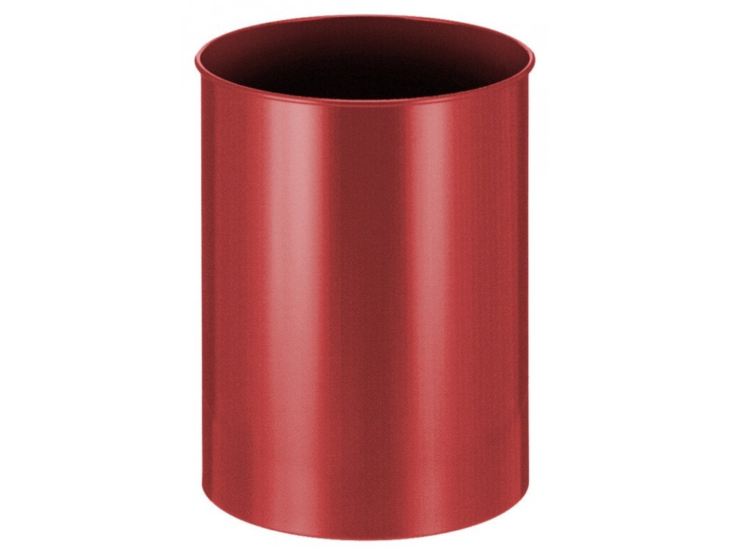 Metalen papierbak rond 30 liter rood