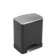 Eko pedaalemmer E-Cube recycling 10 + 9 liter zwart