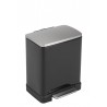 Eko pedaalemmer E-Cube recycling 10 + 9 liter zwart