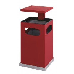 As-papierbak met afneembaar dak 80 liter rood